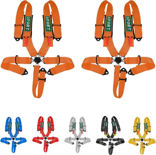 DING.PAI 5 Point Racing Harness SFI Approved Protection Heavy Duty Shoulder Pads Quick Release Cam Lock