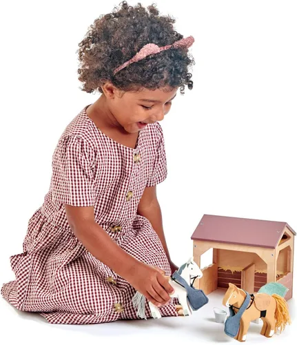 Miniatura 3 de Tender Leaf Toys - The Stables - Juego de establos de caballos imaginativos de 13 piezas con accesorios y accesorios - Juego de simulación