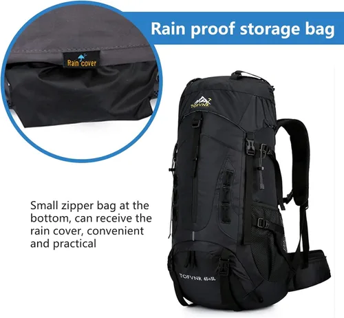 Miniatura 5 de Mochila de senderismo grande de 70 litros, mochila ligera para hombres y mujeres, al aire libre, gran capacidad, montañismo, impermeable, mochila