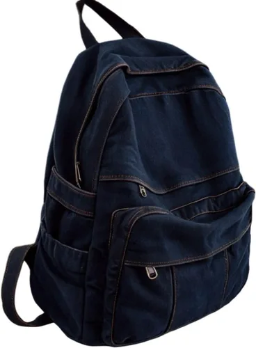 Miniatura 15 de Mochila de lona para mujer, mochila estética retro, mochila básica para estudiantes de secundaria/universidad, bolsa de viaje para laptop, Negro