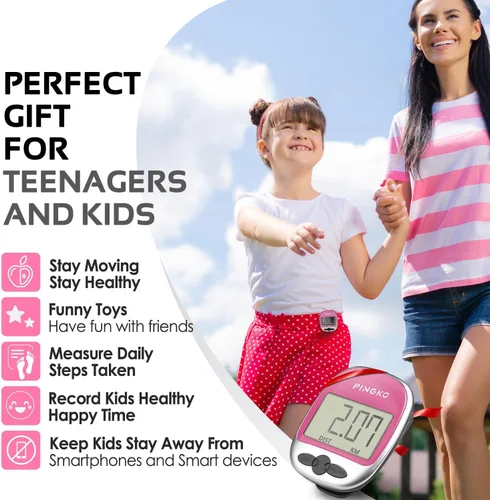 Miniatura 3 de PINGKO Podómetro portátil multifunción para exteriores, deportes, cuenta pasos/calorías/distancia Rosa