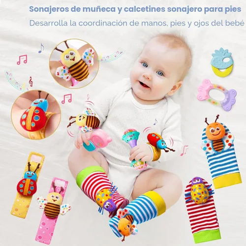 Miniatura 5 de 15 sonajeros para bebés de 0 a 6 meses, sonajeros de bebé sin BPA de 0 a 3, 6 a 12 meses para recién nacidos, juguetes suaves de dentición, juguetes