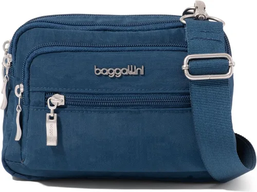 Miniatura 11 de Baggallini Bolsa cruzada pequeña con triple cremallera para mujer, 8 x 6 pulgadas, ligera, convertible