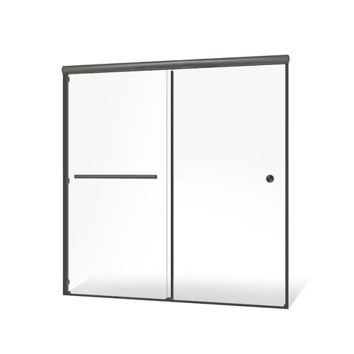 Miniatura 11 de Fab and Mirror - Puerta de ducha doble corredera para baño, serie Sorrento Lux, acabado de níquel cepillado, ajustable de 44 a 48 pulgadas de ancho