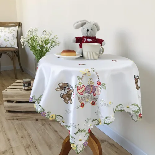 Miniatura 27 de Mantel bordado para decoración de encaje a prueba de polvo, sin arrugas, lavable, floral, rectangular, para cocina, comedor, vacaciones, cumpleaños