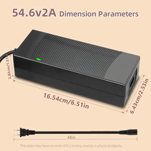 Miniatura 5 de Cargador de scooter eléctrico Ebike de 54.6 V 2 A para batería de litio de 48 V, 5 enchufes adaptadores, cargador de repuesto rápido compatible