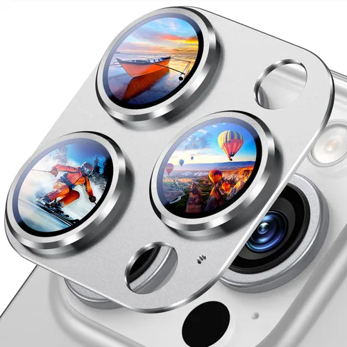 Miniatura 45 de Uyiton Compatible con iPhone 17 Pro Protector de Lente de Cámara - [No Fácil de Romper][Fuerte Adsorción][Compatible con Fundas] Cubierta de Titanio