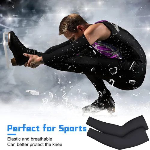 Miniatura 25 de 4 piezas de manga térmica de compresión para hombres y mujeres, actividades al aire libre de invierno, ciclismo, baloncesto, correr