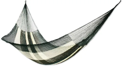 Miniatura 11 de NOVICA Hamaca de cuerda maya de nailon tejida a mano multicolor arcoíris a rayas para 1 persona, soñando con arcoíris (individual)