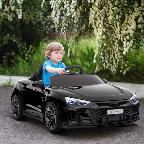 Miniatura 2 de Aosom Carro de juguete con licencia Audi RS e-tron GT de 12V para niños, vehículo eléctrico con control remoto para padres, música, luces, para Negro