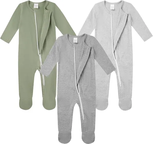Miniatura 2 de Pijama de algodón para dormir y jugar para bebé, overol ajustado con pies, pijama con cremallera frontal