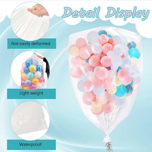 Miniatura 3 de Gueevin 8 bolsas grandes para globos para transporte, reutilizables, transparentes, para árboles de Navidad, sofás, almacenamiento de equipaje
