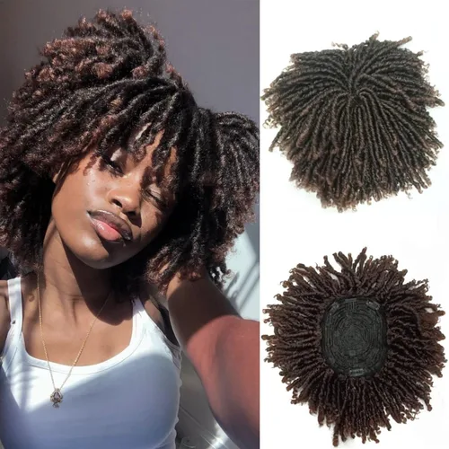 Miniatura 7 de Locs Wiglets - Peluca de cabello con rastas para mujeres/hombres, 6 pulgadas, corto, rubio ceniza ombré, con clip, trenzado, media peluca, peluca