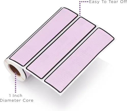 Miniatura 2 de Carstens Etiquetas adhesivas adhesivas, 5 3/8 x 1 3/8 pulgadas, etiquetas para carpetas de anillos de 1.5 a 4 pulgadas, lavanda, rollo de 200