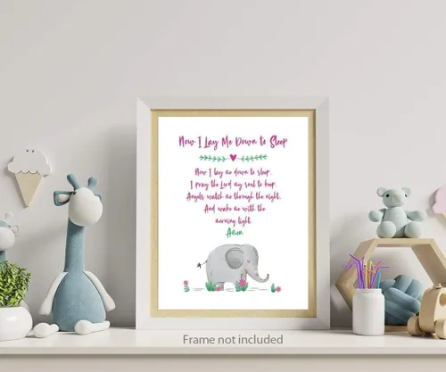 Miniatura 2 de Now I Lay Me Down To Sleep Wall Art Prints - Unframed 8x10 - Bible Verse Poster for Kids - Inspirational Sayings Christian Decor for Children