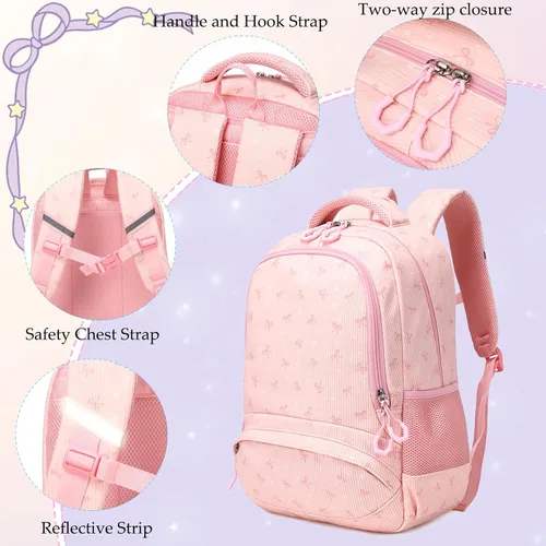 Miniatura 66 de Juego de mochila para niñas con diseño de unicornio, mochila escolar para niños, mochila para libros para niñas, set 3 en 1, regreso a clases