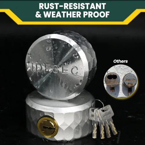 Miniatura 7 de Candado de disco de aluminio resistente, candado de alta seguridad con grillete oculto para remolques, camiones, furgonetas, contenedores