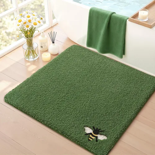 Miniatura 18 de LUMI Alfombra cuadrada de baño de playa, antideslizante, de secado rápido, ultra suave, lavable, absorbente, alfombra de baño con tema mar oceánico