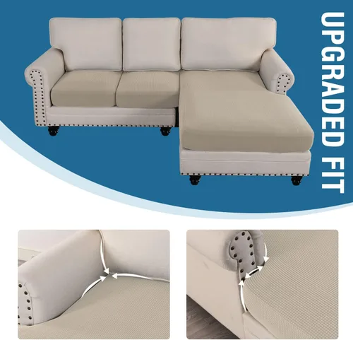 Miniatura 7 de H.VERSAILTEX Fundas para Sofá Seccional de 3 Piezas, Fundas de Cojines de Asiento para Sofá en Forma de L, Fundas de Cojín Separadas para Sofá Isla