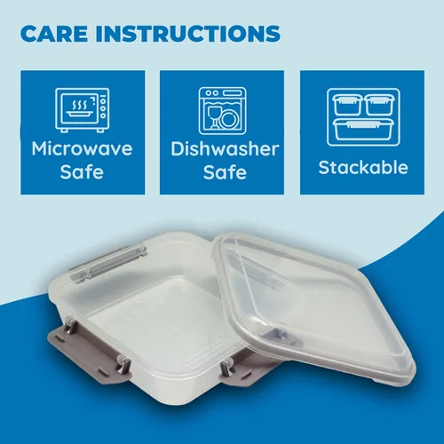 Miniatura 5 de Contenedor de sándwich: 2 unidades reutilizables, sin BPA, almacenamiento de alimentos de plástico con tapa a presión a prueba de fugas