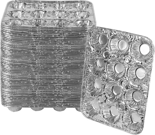 Miniatura 12 de PLASTICPRO Moldes de papel de aluminio para muffins reutilizables y desechables, molde de papel de aluminio para muffins y tartas