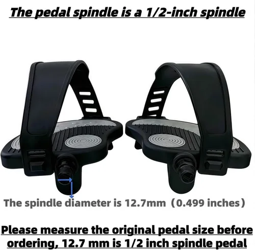 Miniatura 2 de YBEKI Pedales de bicicleta estática con correas para bicicleta giratoria y bicicleta estática de interior, garantía de 6 meses