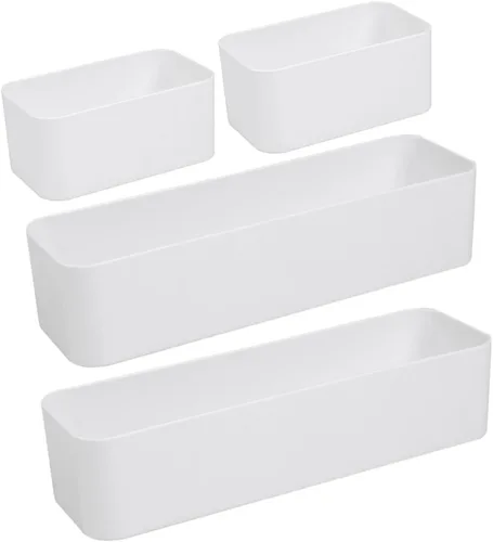 Estante de almacenamiento montado en la pared, paquete de 4 contenedores flotantes adhesivos sin perforaciones, organizador compacto para