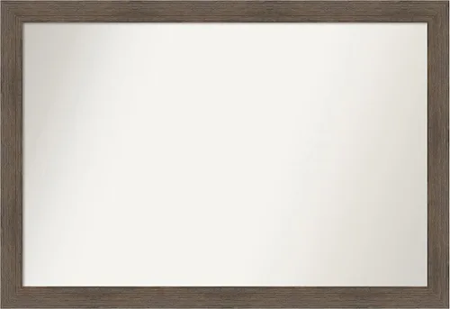 Miniatura 235 de Amanti Art Espejo de pared personalizado no biselado (24 x 27 pulgadas), marco estrecho de nogal chipre - varios tamaños personalizados - Espejo