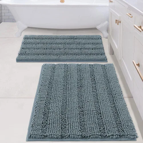 Miniatura 57 de H.VERSAILTEX - Alfombras de baño, juego de 2 piezas, alfombra de contorno para baño, juego de alfombras para inodoro, alfombra antideslizante
