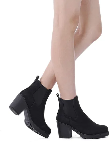 Miniatura 5 de DREAM PAIRS - Botines de tacón alto de estilo Chelsea para mujer Fre