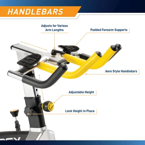 Miniatura 6 de Marcy Club Revolution - Entrenador de bicicleta para ejercicio cardiovascular, varios colores disponibles Negro/Amarillo
