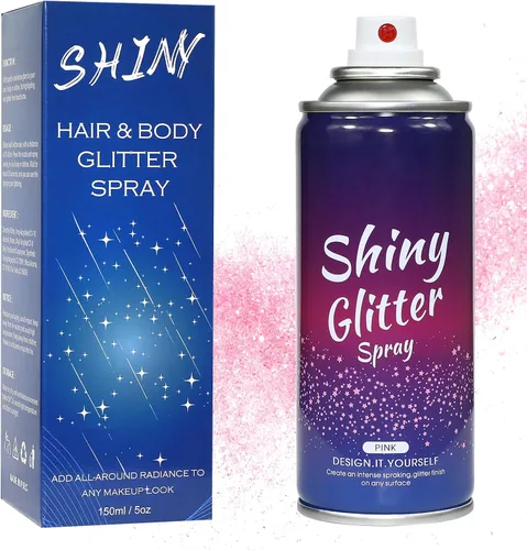 Miniatura 8 de Lezero Spray de Purpurina Corporal, Spray Brillante Temporal para Cara, Cabello, Ropa, Niebla Brillante de Larga Duración y Secado Rápido