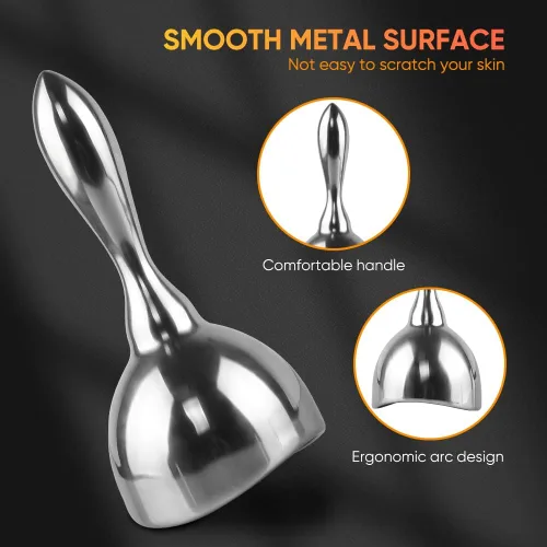 Miniatura 5 de ONUEMP Taza de masaje de acero inoxidable – Ice Gua Sha Muscle Scraper Body Sculpting Cup, Maderoterapia Kit Colombiana para drenaje linfático
