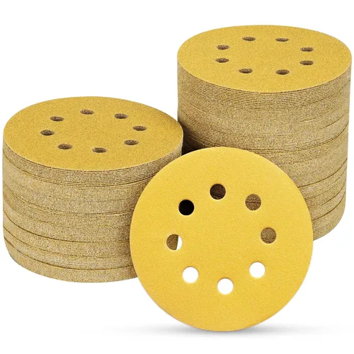 Miniatura 18 de 165 piezas, discos de lija de 5 pulgadas redondos, papel de lija de gancho y bucle para lijadora orbital aleatoria, grano 40 60 80 120 150 240 320