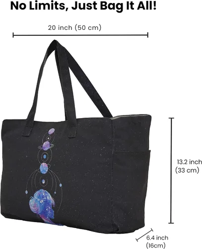 Miniatura 2 de HEALTHY DREAM Elegante bolso de mano para mujer Bolso grande con asas de correa para el hombro yoga, playa, deportes, naturaleza y compras