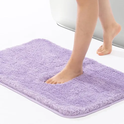 Miniatura 8 de ROSMARUS Alfombra de baño lanuda antideslizante de 17 x 24 pulgadas, tapete absorbente de agua, tapete de ducha suave para suelo y bañera, tapete