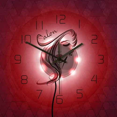 The Geeky Days Beauty Time Peluquería Peluquería Diseño de peluquería Acrílico transparente Iluminación LED Reloj de pared Barbería Peluquería