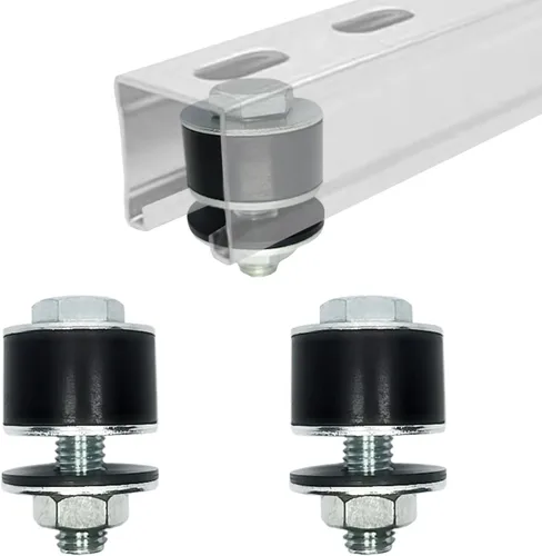 Paquete de 2 topes de canal de puntal para carrito, rodillos para ruedas de carrito, posicionamiento para canales de puntal de 1-5/8 pulgadas de