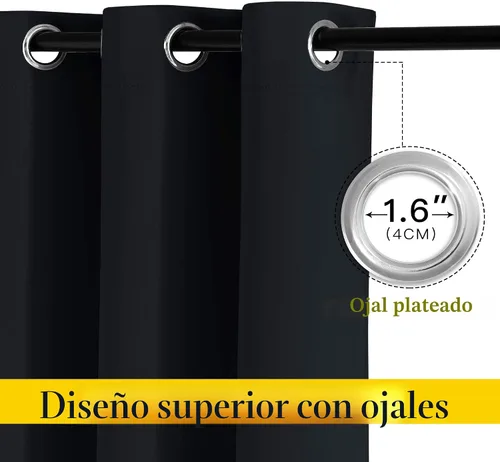 Miniatura 2 de NICETOWN Cortinas opacas para dormitorio de 84 pulgadas de largo, cortinas reductoras de luz, con aislamiento térmico y ojales sólidos, para sala