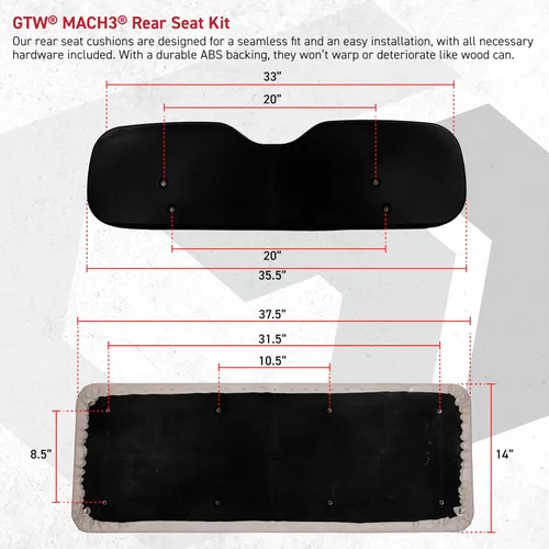 Miniatura 4 de Mach3 Yamaha G19 / G22 Kit de asiento trasero abatible para carrito de golf Blanco