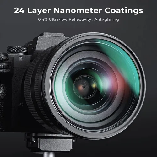 Miniatura 3 de K&F CONCEPT Filtro de difusión negra de 1/4 de 2.835 in con efecto cinematográfico de niebla impermeable con 24 recubrimientos multicapa