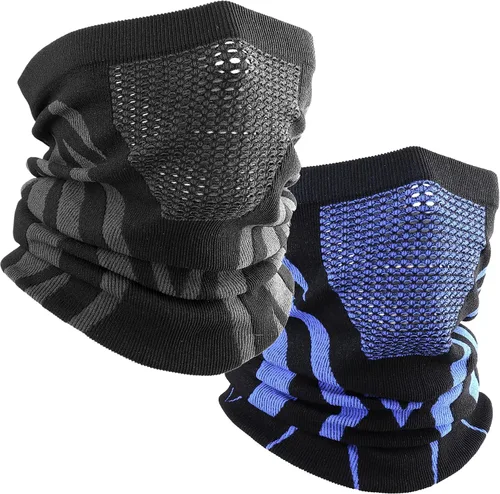 Miniatura 19 de WTACTFUL Calentador de Cuello de Invierno Polaina a Prueba de Viento Máscara Facial Pasamontañas Bandana para Esquí Snowboard Todo negro