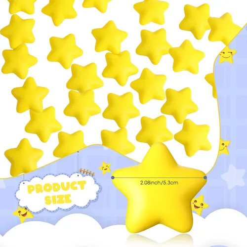 Miniatura 2 de Lenwen 100 bolas de estrés con forma de estrella a granel de 2 pulgadas de espuma mini estrella para aliviar el estrés para adolescentes y adultos
