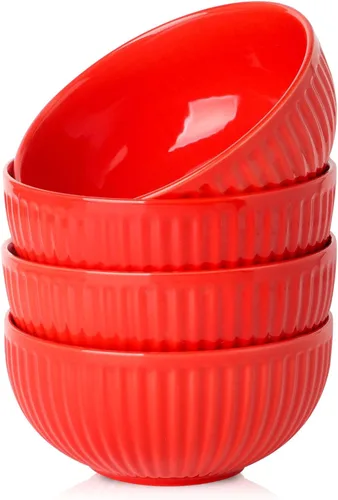 Miniatura 15 de HASENSE Juego de 3 cuencos pequeños de mezcla, cuencos de porcelana acanalados negros de 1.5/1/0.5 cuartos de galón para cocina, cocción, horneado