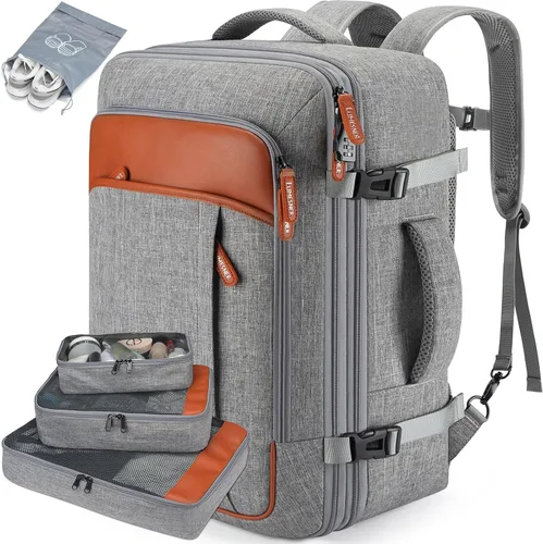 Lumesner Mochilas de viaje de mano, extra grandes de 40 litros aprobadas para vuelos para hombres y mujeres, mochila de maleta expandible, Grande,