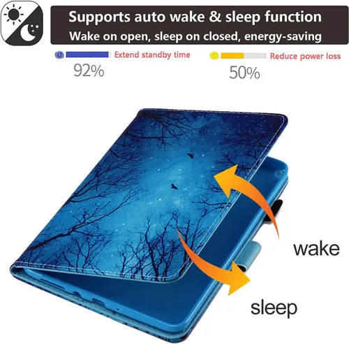 Miniatura 5 de Funda UUcovers para Galaxy Tab A 8.0 con cierre magnético, ajustado, función atril y tarjetero, con función de encendido y apagado automático, 8