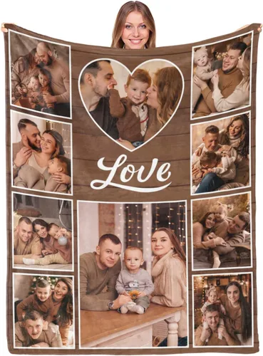 Miniatura 16 de Mantas personalizadas con fotos, mantas de cumpleaños personalizadas, regalos para adultos, niños, niñas, manta de collage de fotos personalizada