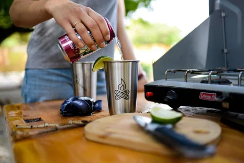 Miniatura 5 de Magic Pine Juego de 4 tazas de acero inoxidable con tema de campamento, regalo de campamento para hombres o mujeres, decoración para tu caravana