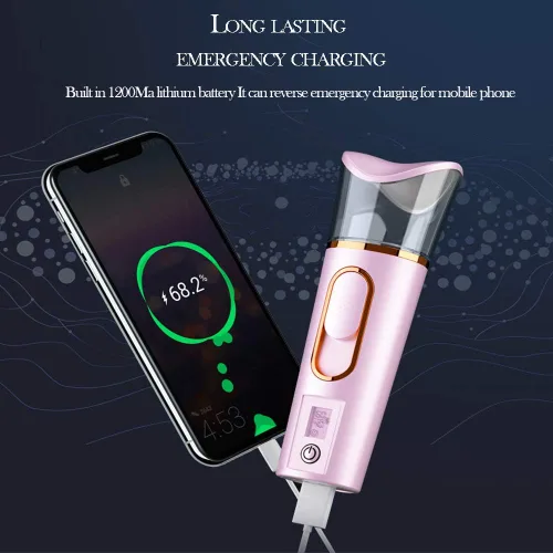Miniatura 7 de FANTEXY Nano pulverizador facial con analizador de piel, probador de humedad, mini vaporizador portátil con USB, práctico pulverizador facial