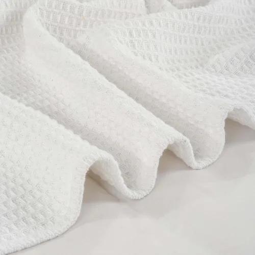 Miniatura 3 de Bed Bath & Home - Manta de 100% algodón, ligera y transpirable, buena para todas las estaciones, suave y acogedora. Blanco
